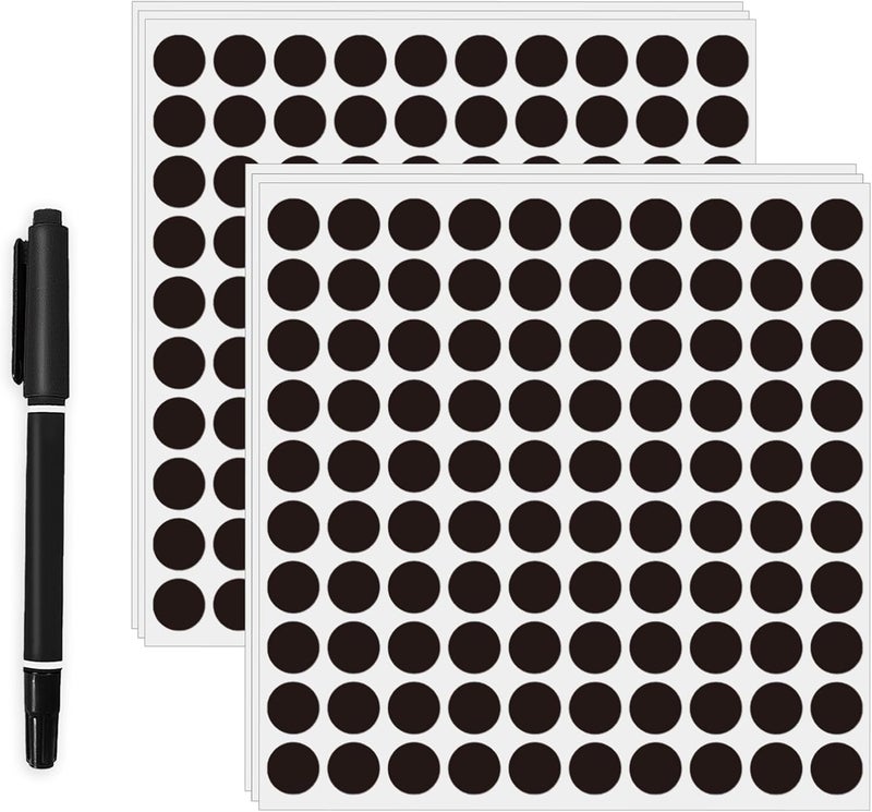 Aurtho 2000 Pcs 3/4" Garage Sale Price Stickers Sheets, Black Yard Sale Price Stickers, Round Color Coding Labels, Circle Dot Sticker for Home Decorative, Office, Classroom, Papers Etc - Image 1